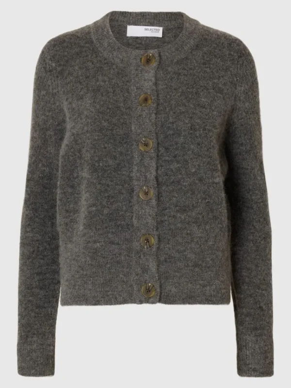 Strik>SELECTED STRIKKET CARDIGAN Grey