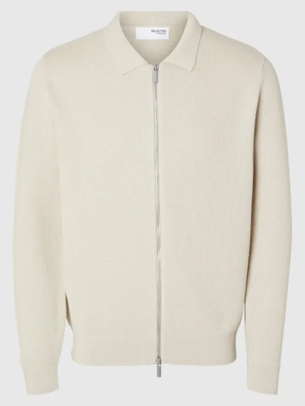 Strik>SELECTED STRIKKET CARDIGAN MED LYNLÅS Beige