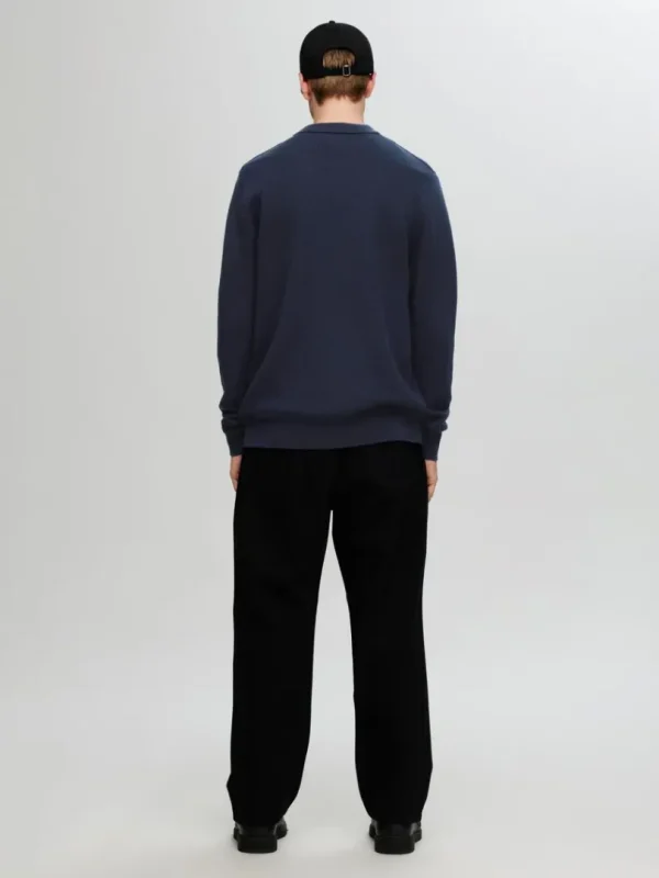 Strik>SELECTED STRIKKET CARDIGAN MED LYNLÅS Blue