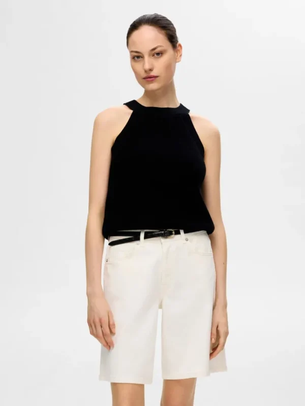 Toppe Og Bluser | Strik>SELECTED STRIKKET HALTERNECK TOP Black