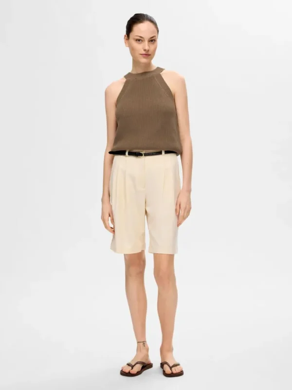 Toppe Og Bluser | Strik>SELECTED STRIKKET HALTERNECK TOP Brown