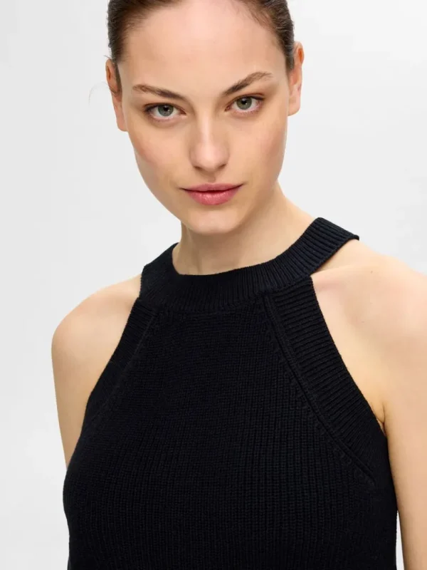 Toppe Og Bluser | Strik>SELECTED STRIKKET HALTERNECK TOP Black