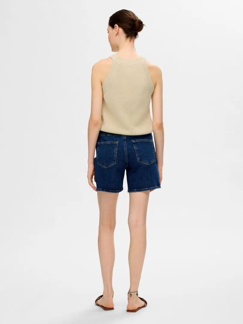 strikket_halterneck_top_4-1.webp Toppe Og Bluser | Strik>SELECTED STRIKKET HALTERNECK TOP Beige