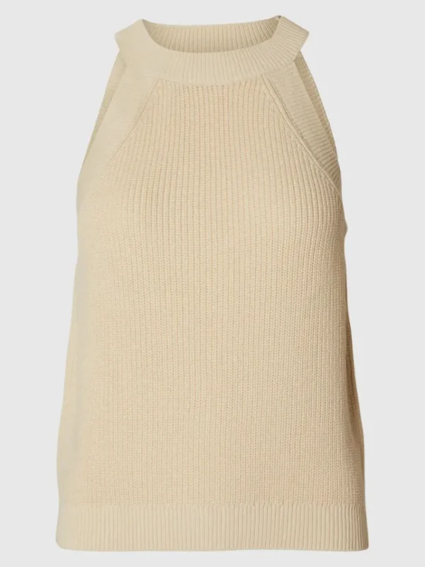 Toppe Og Bluser | Strik>SELECTED STRIKKET HALTERNECK TOP Beige