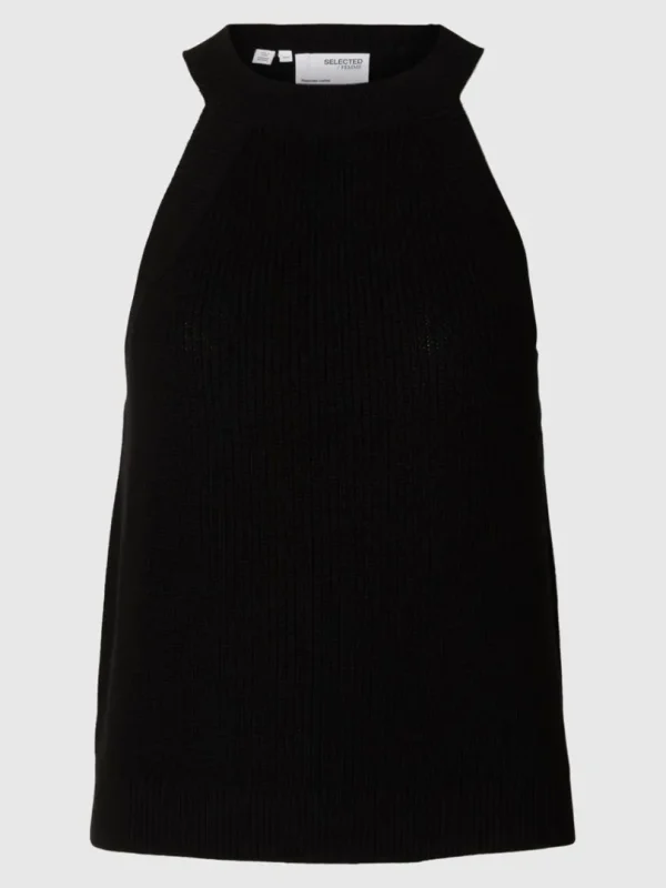 Toppe Og Bluser | Strik>SELECTED STRIKKET HALTERNECK TOP Black