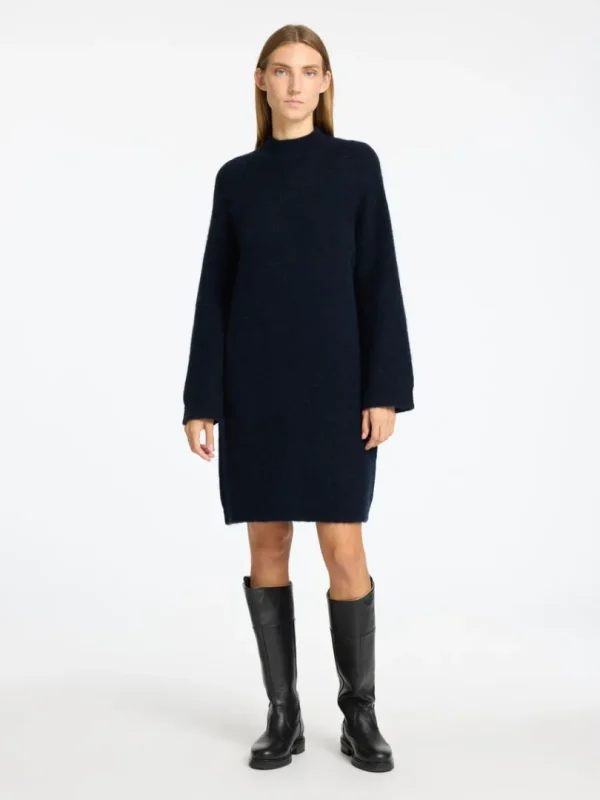 Kjoler | Strik>SELECTED STRIKKET KORT KJOLE Blue