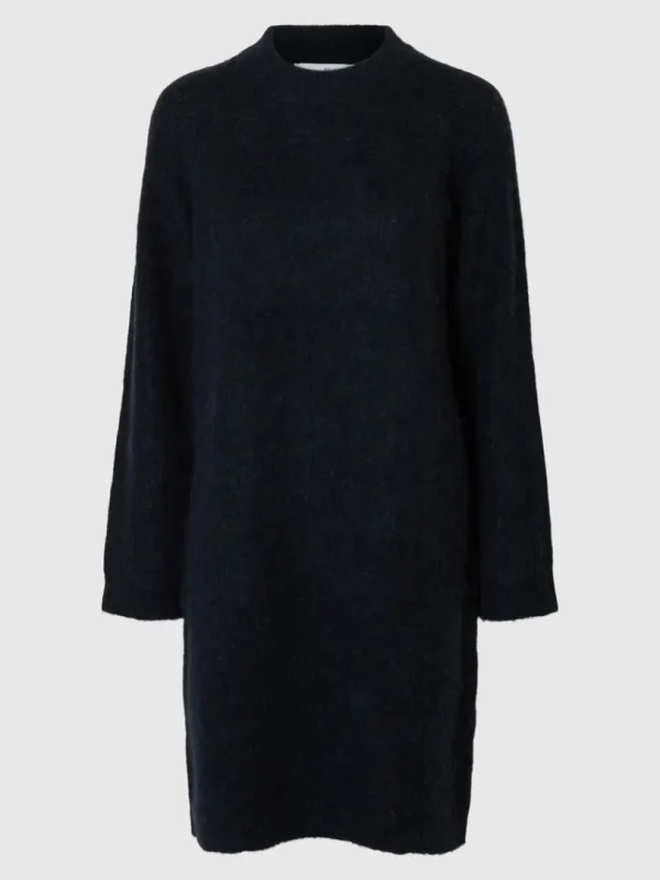 Kjoler | Strik>SELECTED STRIKKET KORT KJOLE Blue