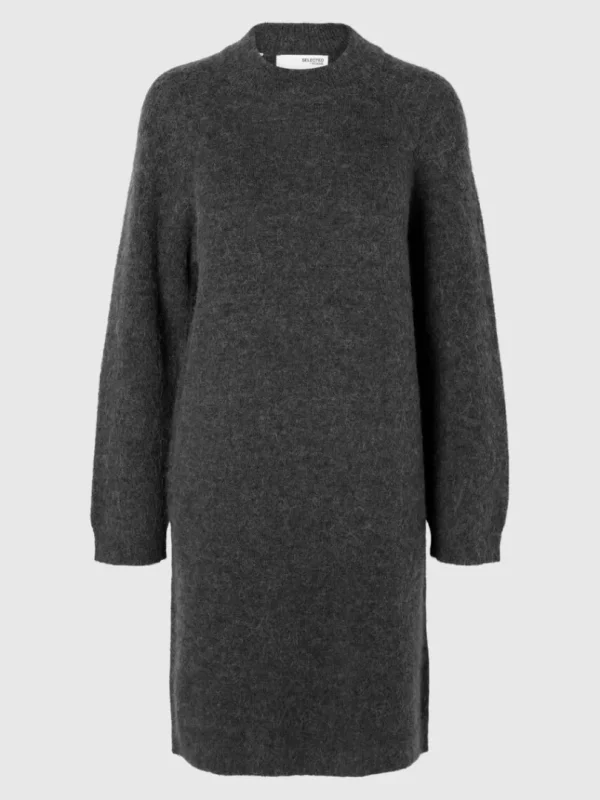Kjoler | Strik>SELECTED STRIKKET KORT KJOLE Grey