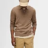 Strik>SELECTED STRIKKET LANGÆRMET POLO Brown