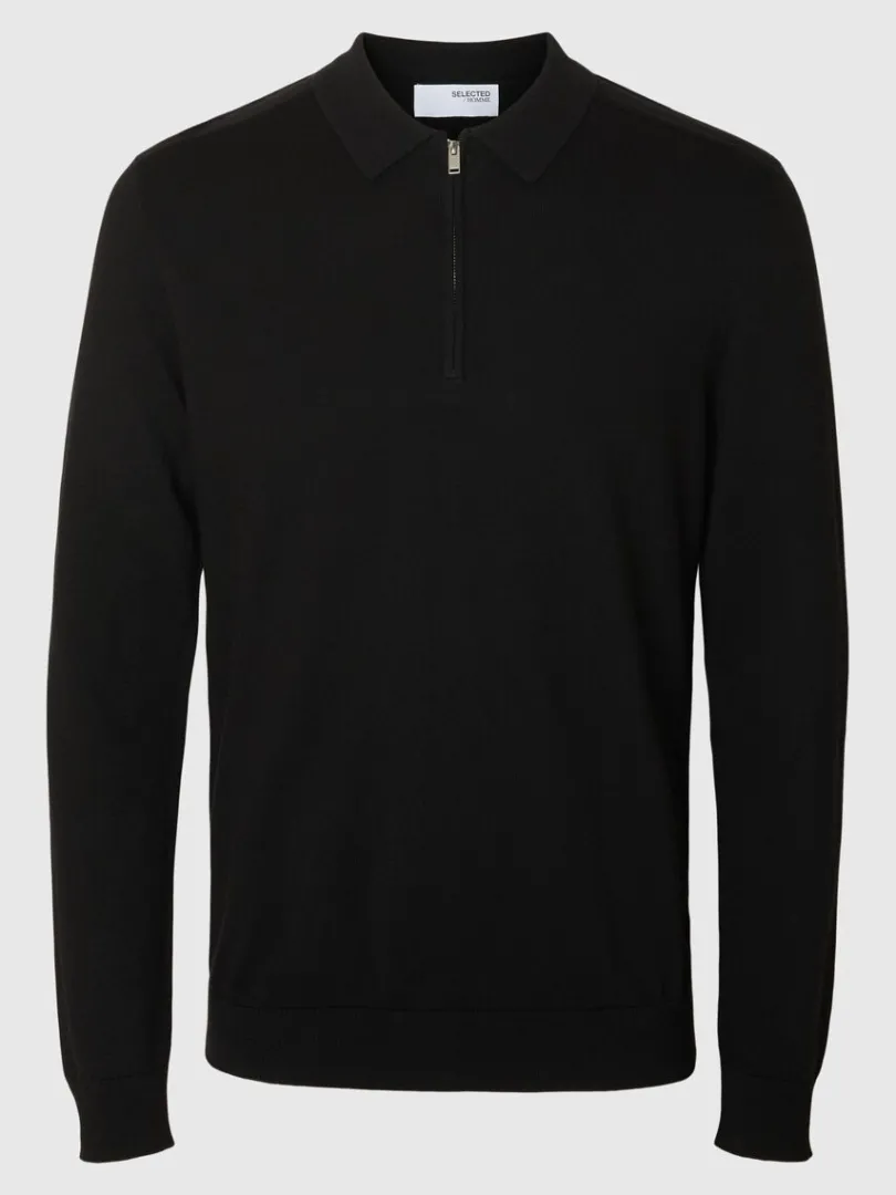 strikket_langrmet_polo_4-2.webp Strik>SELECTED STRIKKET LANGÆRMET POLO Black