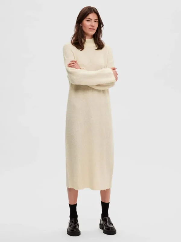 Kjoler | Strik>SELECTED STRIKKET MAXIKJOLE Beige
