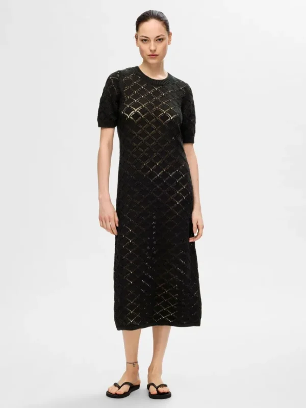 Kjoler | Strik>SELECTED STRIKKET MAXIKJOLE Black