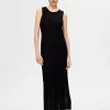 Kjoler | Strik>SELECTED STRIKKET MAXIKJOLE Black