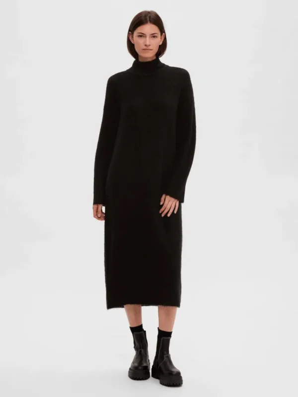 Kjoler | Strik>SELECTED STRIKKET MAXIKJOLE Black