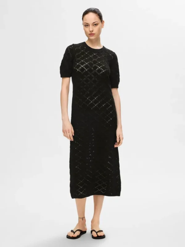 Kjoler | Strik>SELECTED STRIKKET MAXIKJOLE Black