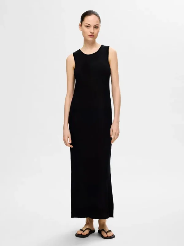 Kjoler | Strik>SELECTED STRIKKET MAXIKJOLE Black