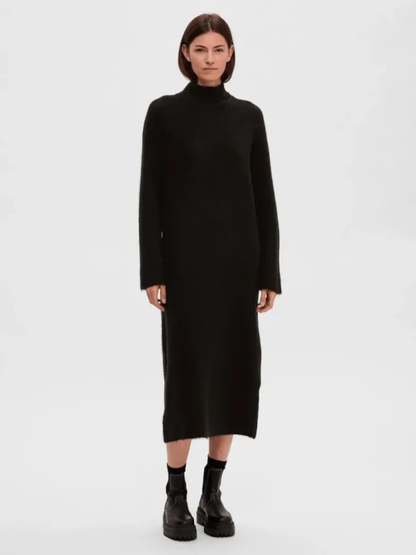 Kjoler | Strik>SELECTED STRIKKET MAXIKJOLE Black