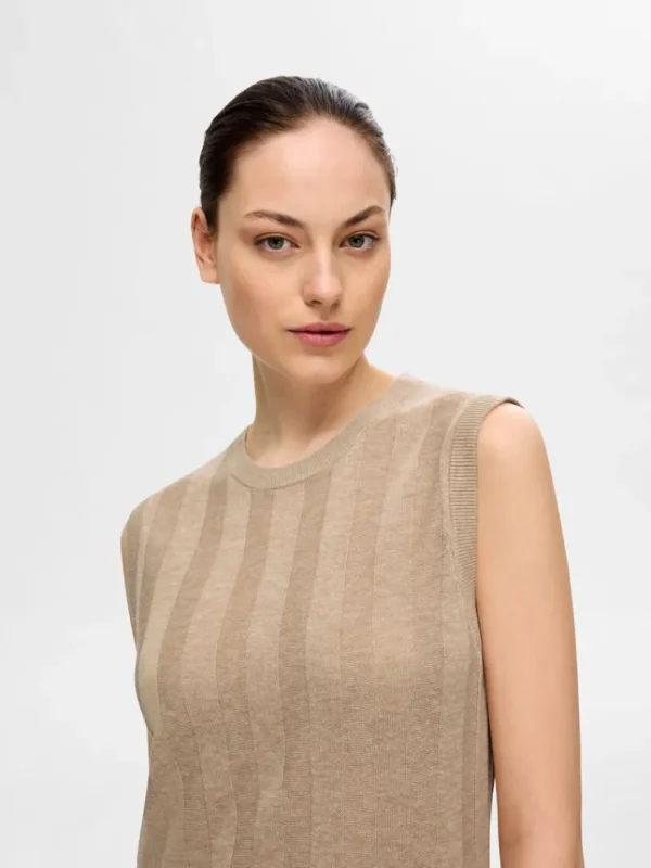 Kjoler | Strik>SELECTED STRIKKET MAXIKJOLE Beige