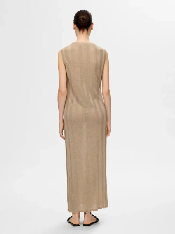 Kjoler | Strik>SELECTED STRIKKET MAXIKJOLE Beige