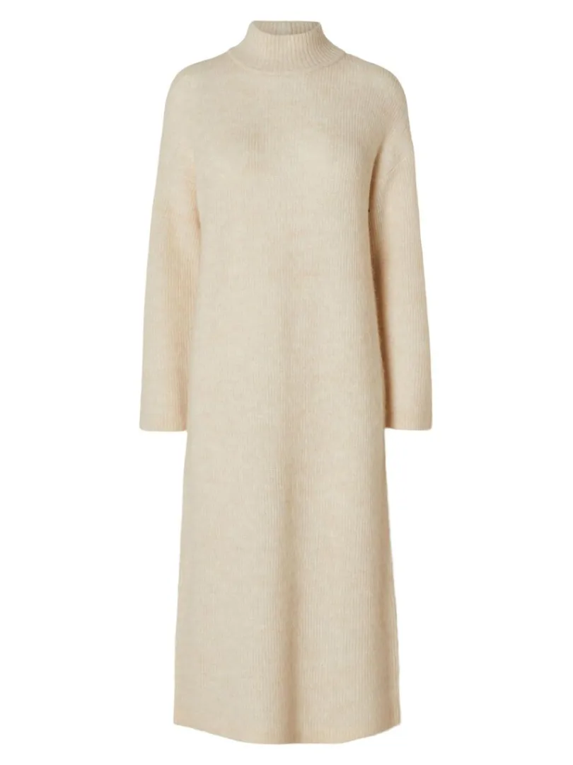 strikket_maxikjole_5-1.webp Kjoler | Strik>SELECTED STRIKKET MAXIKJOLE Beige