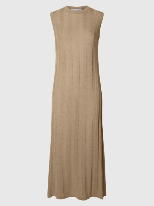 Kjoler | Strik>SELECTED STRIKKET MAXIKJOLE Beige