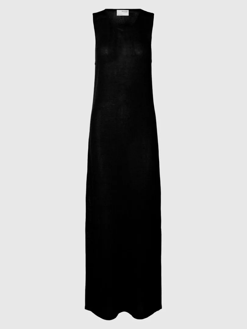 strikket_maxikjole_5-5.webp Kjoler | Strik>SELECTED STRIKKET MAXIKJOLE Black