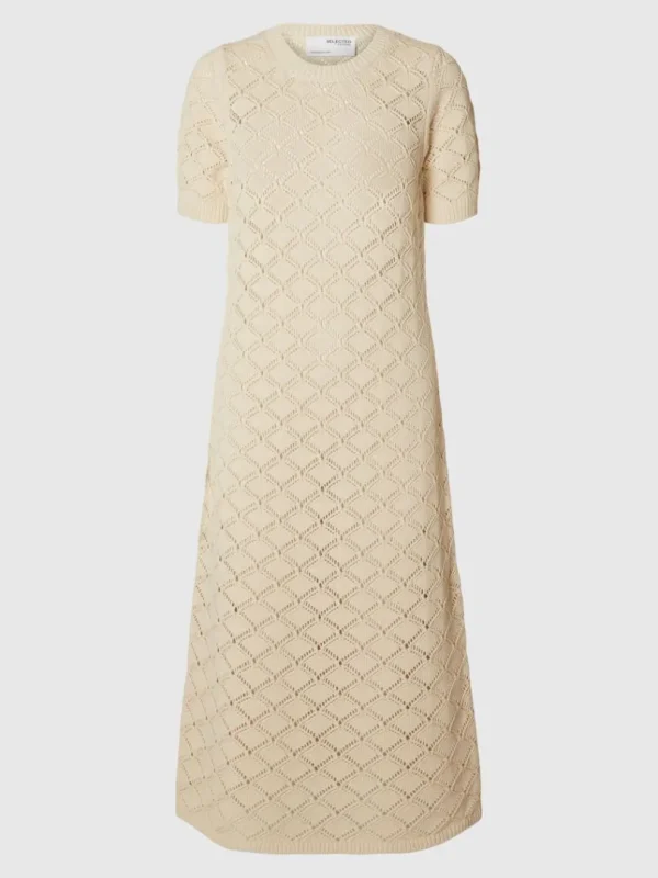 Strik | Kjoler>SELECTED STRIKKET MAXIKJOLE Beige