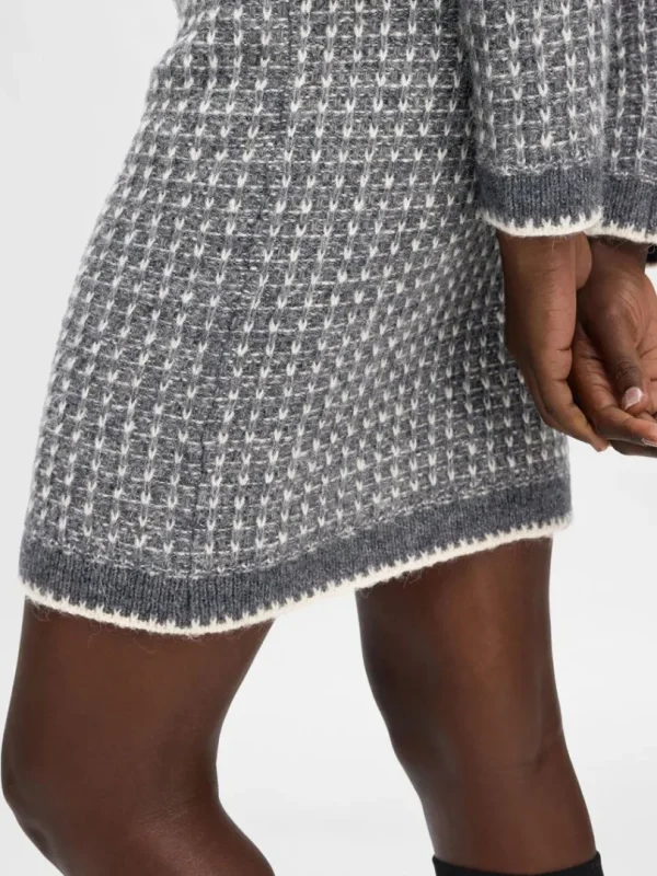 Nederdele>SELECTED STRIKKET MININEDERDEL Grey