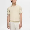 Poloer | Strik>SELECTED STRIKKET POLO Beige
