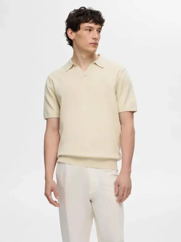Poloer | Strik>SELECTED STRIKKET POLO Beige