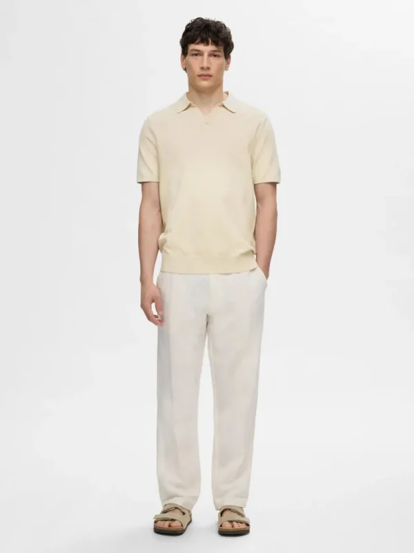 Poloer | Strik>SELECTED STRIKKET POLO Beige