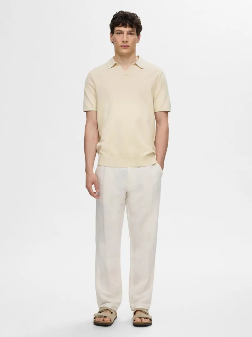 strikket_polo_1-5.webp Poloer | Strik>SELECTED STRIKKET POLO Beige