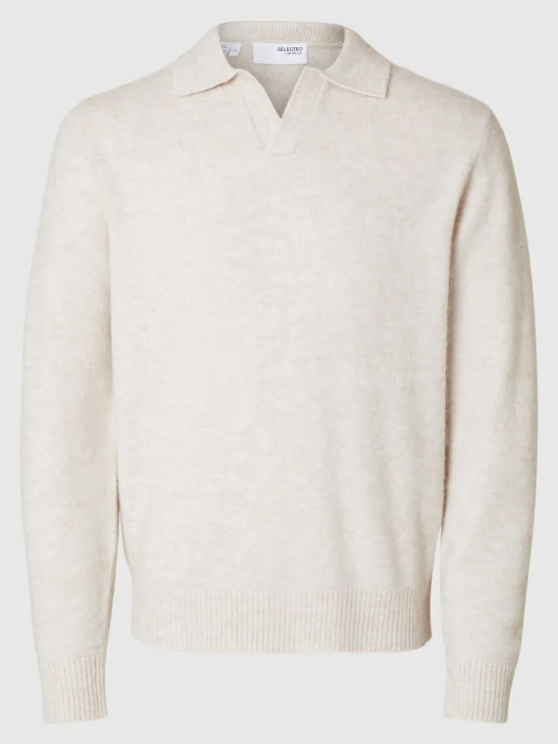 strikket_polo_3-1.webp Poloer>SELECTED STRIKKET POLO Beige