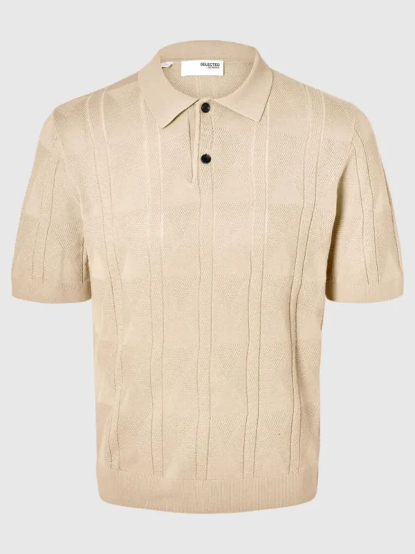 Poloer | Strik>SELECTED STRIKKET POLO Beige