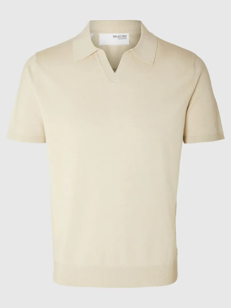 strikket_polo_3-5.webp Poloer | Strik>SELECTED STRIKKET POLO Beige