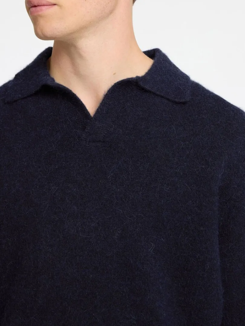 strikket_polo_4-2.webp Poloer>SELECTED STRIKKET POLO Blue