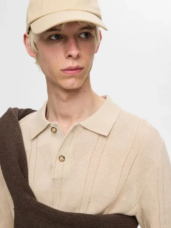 Poloer | Strik>SELECTED STRIKKET POLO Beige