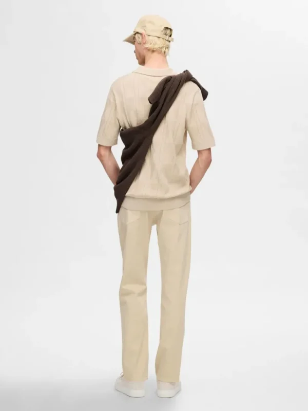 Poloer | Strik>SELECTED STRIKKET POLO Beige