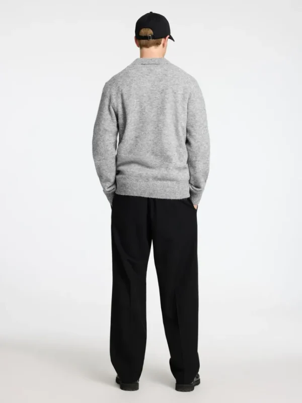Poloer>SELECTED STRIKKET POLO Grey