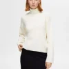 Strik>SELECTED STRIKKET RULLEKRAVE Beige