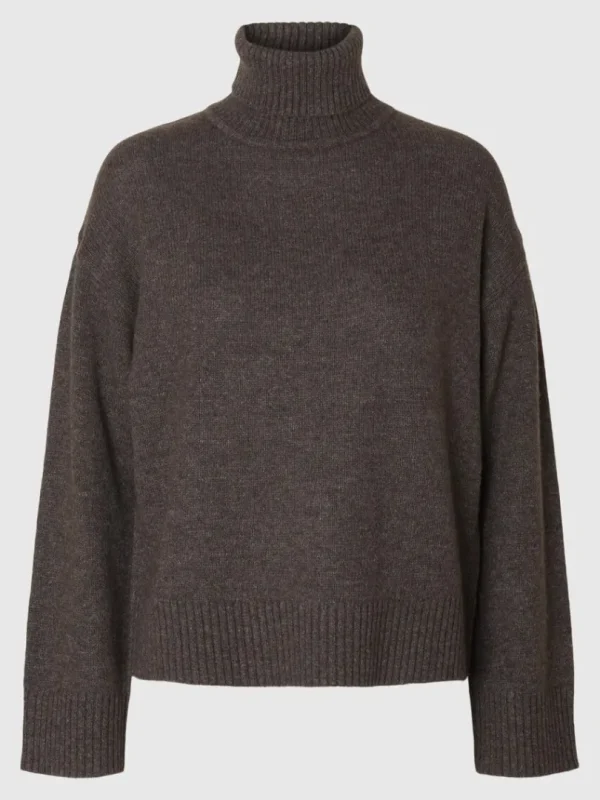 Strik>SELECTED STRIKKET RULLEKRAVE Brown