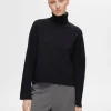 Strik>SELECTED STRIKKET RULLEKRAVE Black