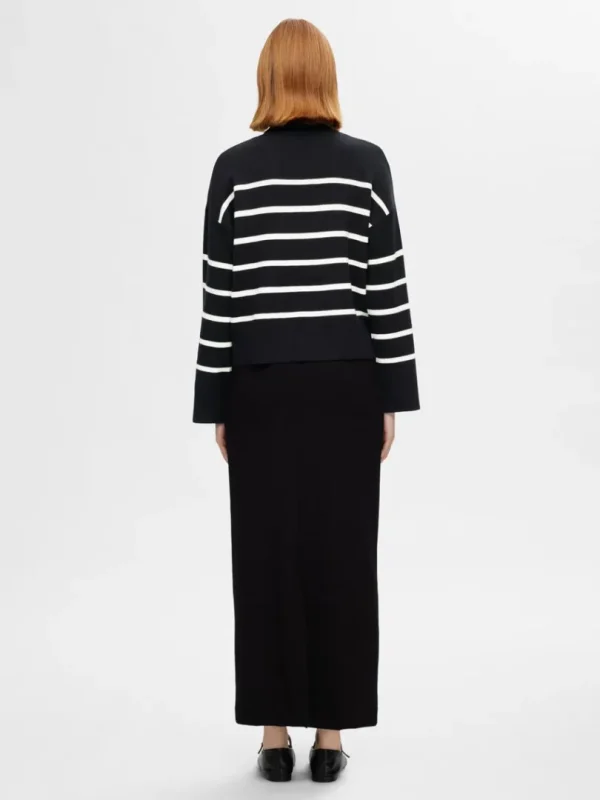 Strik>SELECTED STRIKKET RULLEKRAVE Black