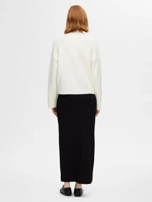 Strik>SELECTED STRIKKET RULLEKRAVE Beige