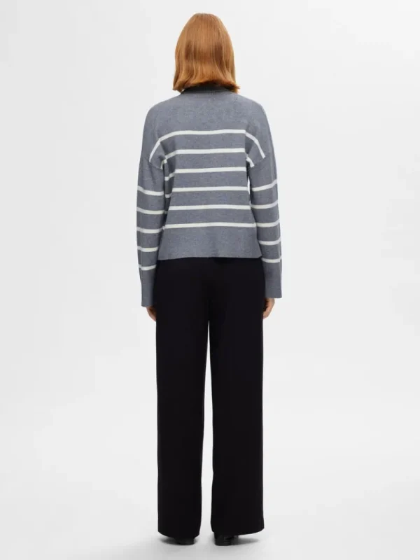 Strik>SELECTED STRIKKET RULLEKRAVE Grey