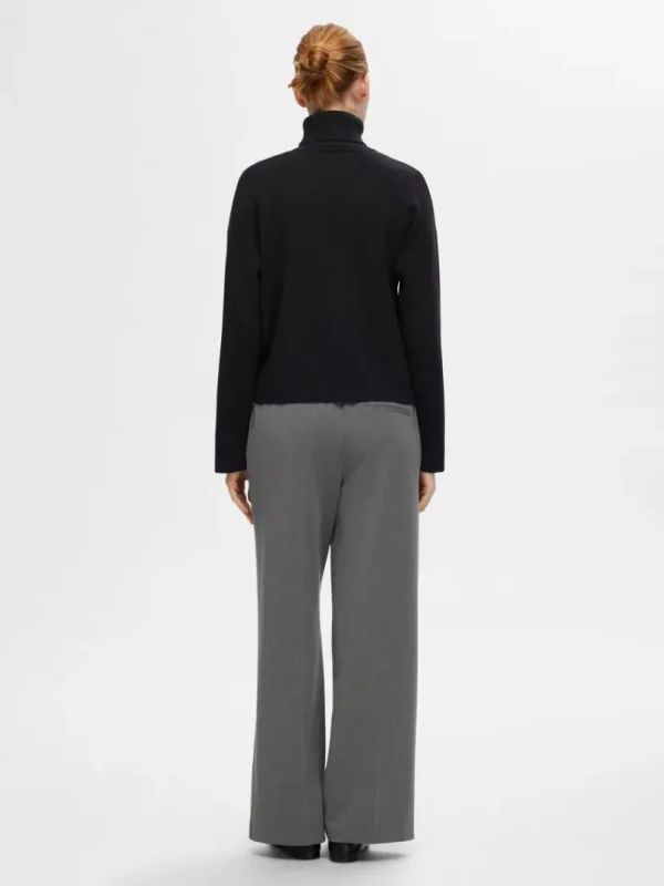 Strik>SELECTED STRIKKET RULLEKRAVE Black