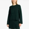 Strik>SELECTED STRIKKET SWEATER MED RUND HALS Green