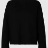 Strik>SELECTED STRIKKET SWEATER MED RUND HALS Black