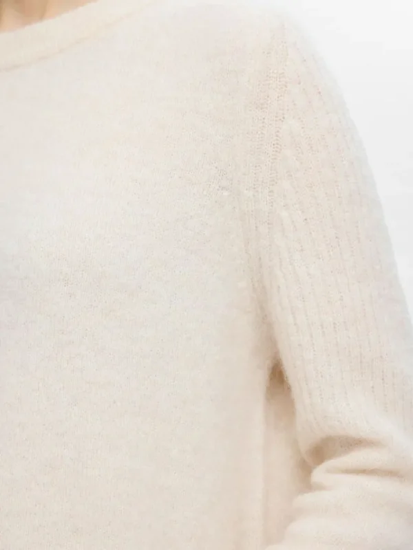Strik>SELECTED STRIKKET SWEATER MED RUND HALS Beige