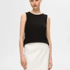 Toppe Og Bluser | Strik>SELECTED STRIKKET TANKTOP Black